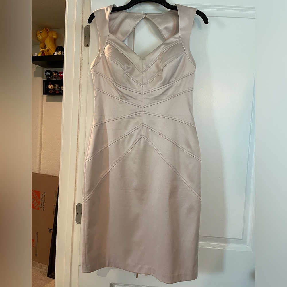 Nude satin dress